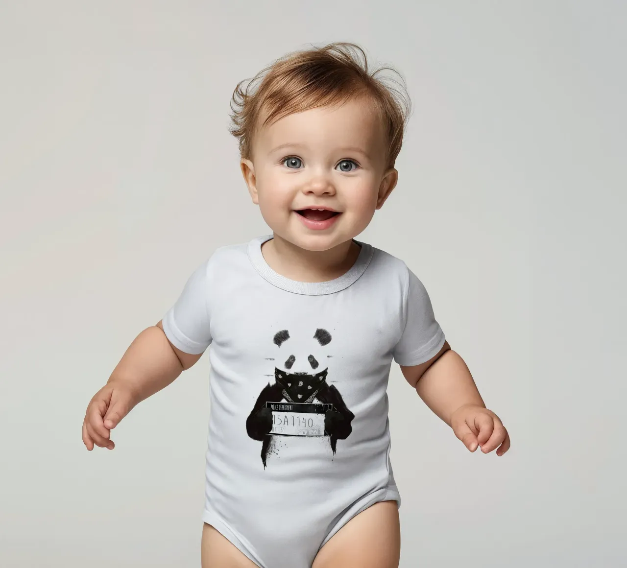 Bad Panda body neonato maniche corte da Balazs Solti