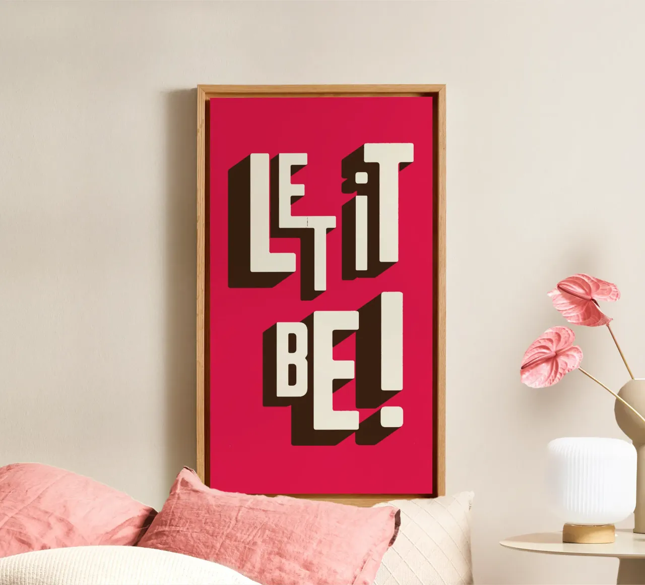 Let It Be canvas met Baklijst van Gunawan Rb