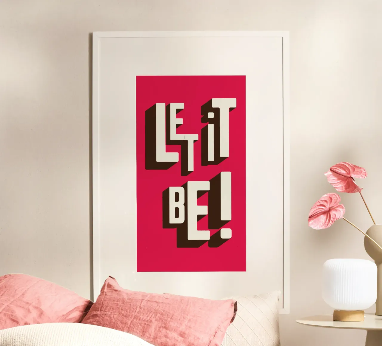Lascia che sia poster con telaio in legno da Gunawan Rb
