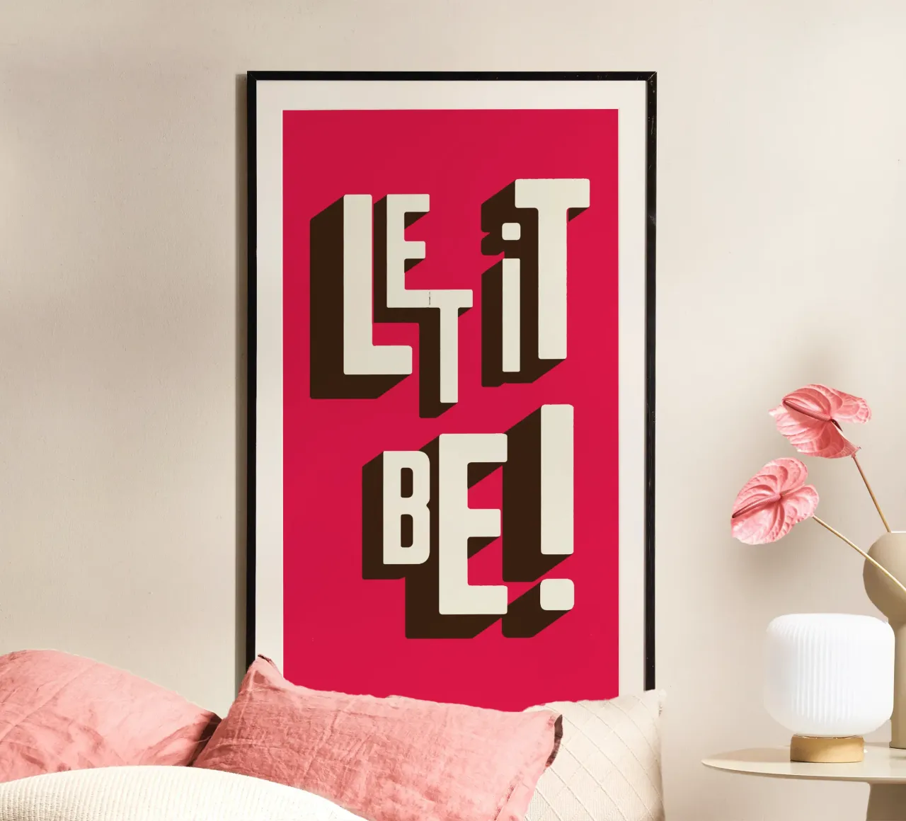 Lascia che sia poster con telaio in legno da Gunawan Rb