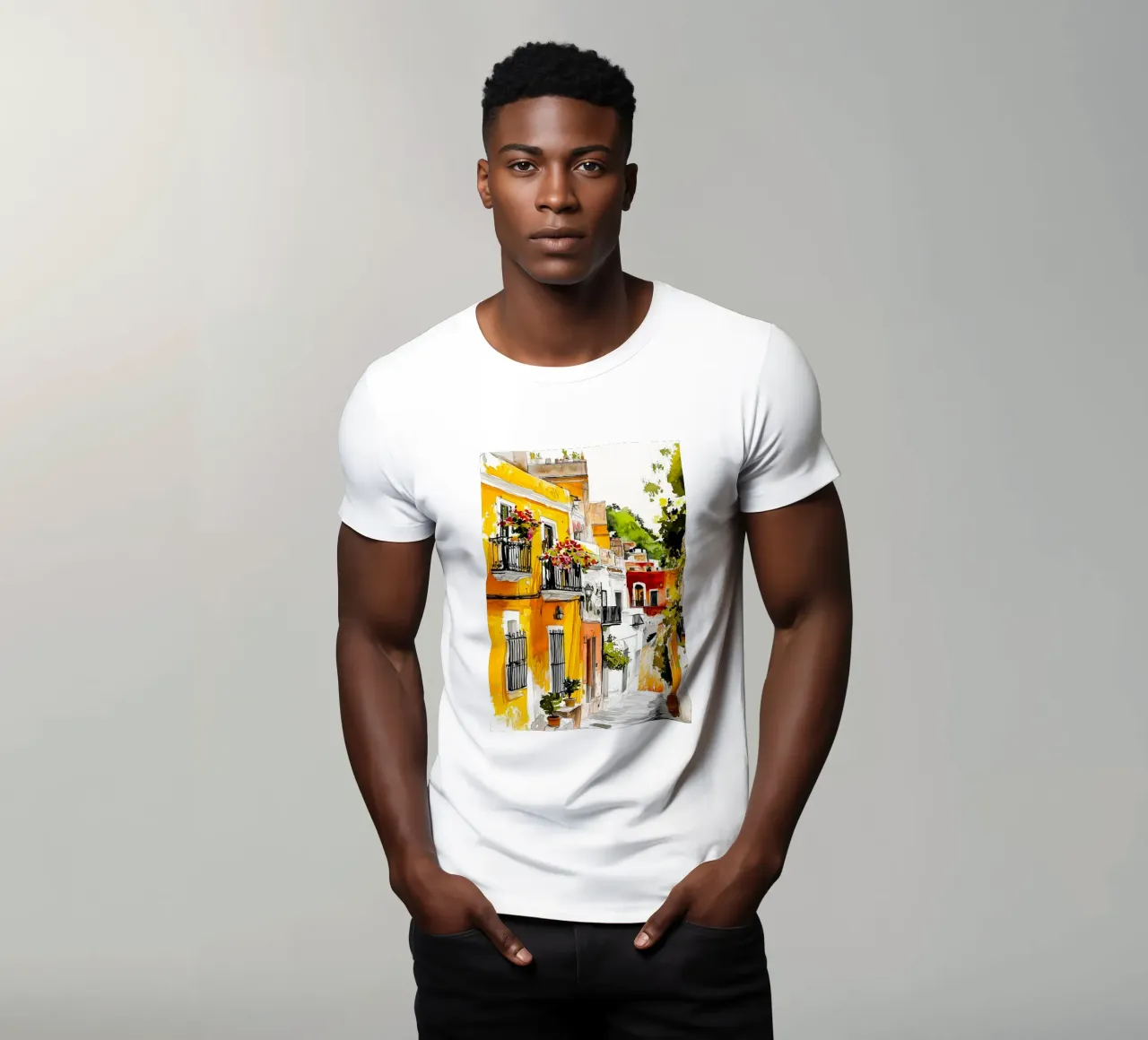 Strada della città messicana t-shirt da Justyna Jaszke JBJart