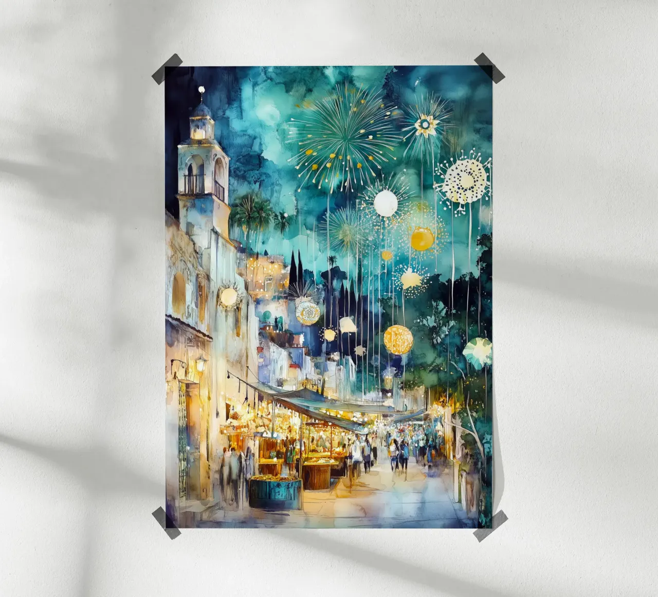 Carnavale messicano poster con telaio in plastica da Justyna Jaszke JBJart