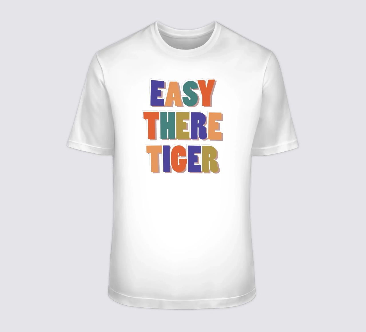 Easy There Tiger – Retro Fun Lettering Print t-shirt by showmemars