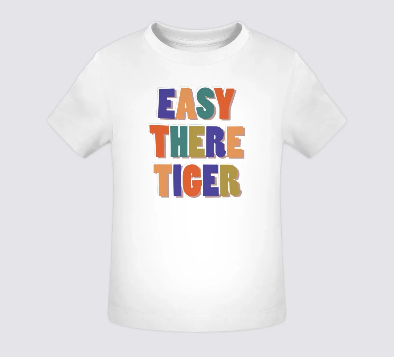 Easy There Tiger - Impresión retro de letras divertidas camiseta de bebé de showmemars