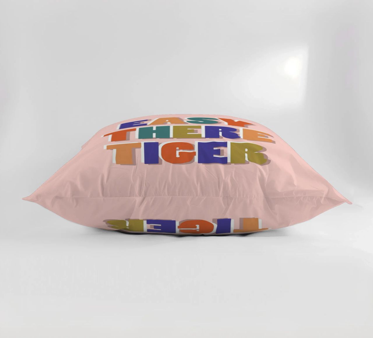 Easy There Tiger – Retro Fun Lettering Print decorative cushion by showmemars