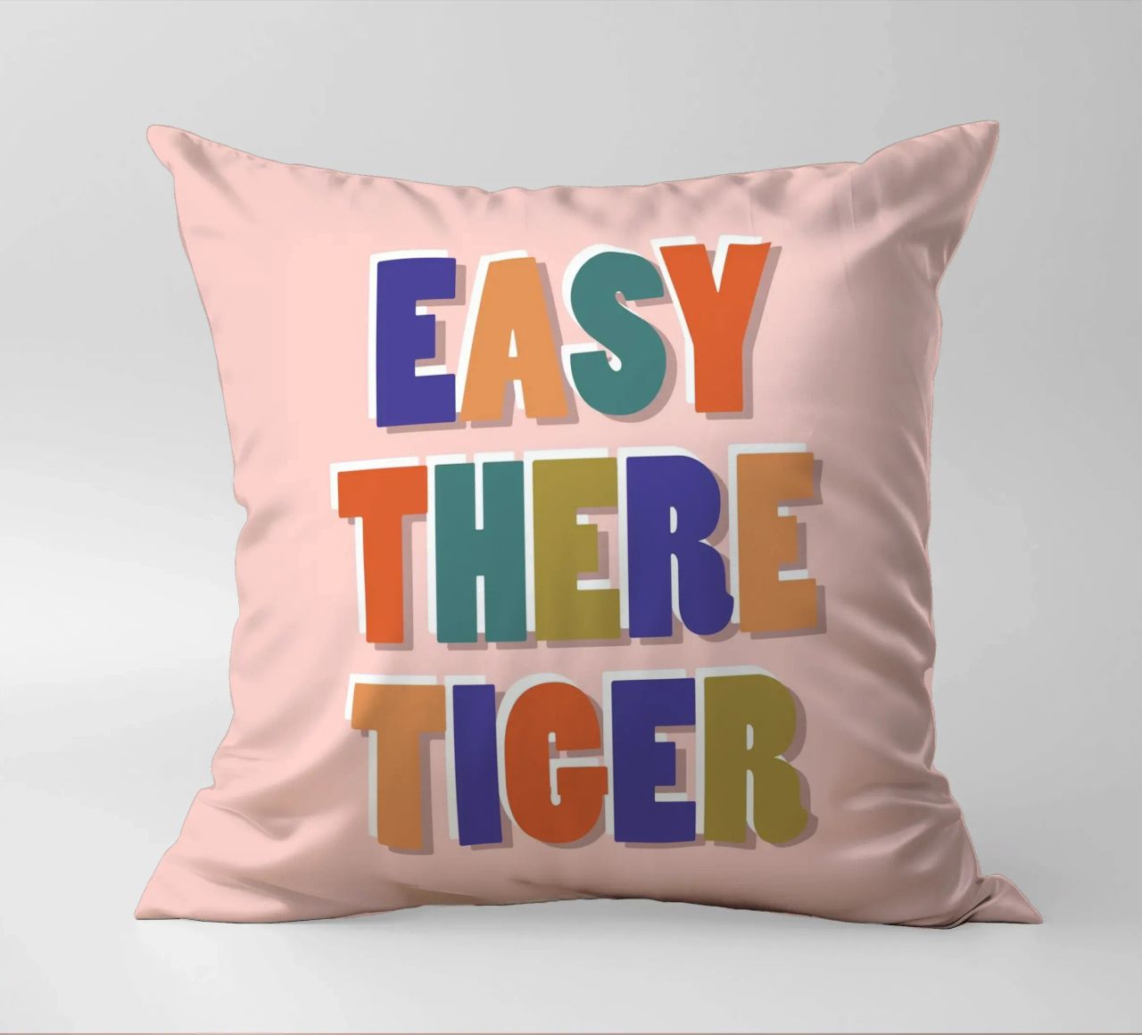 Easy There Tiger – Retro Fun Lettering Print decorative cushion by showmemars