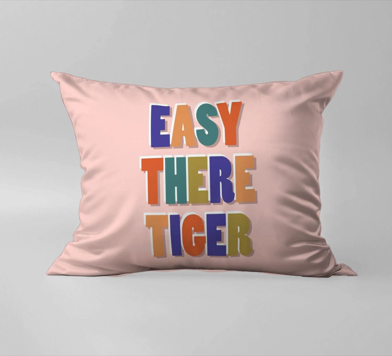 Easy There Tiger – Retro Fun Lettering Print decorative cushion by showmemars
