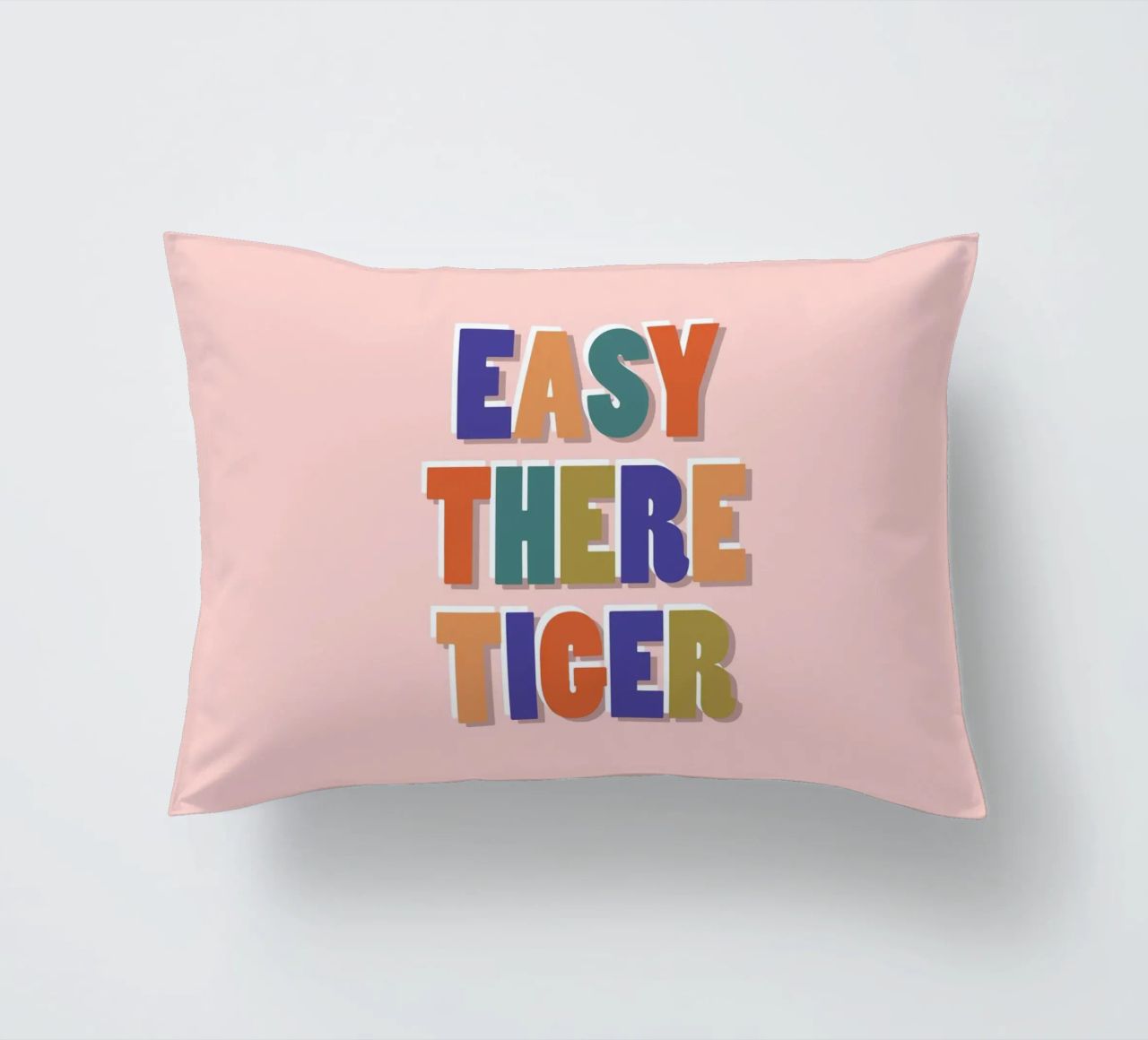 Easy There Tiger – Retro Fun Lettering Print decorative cushion by showmemars