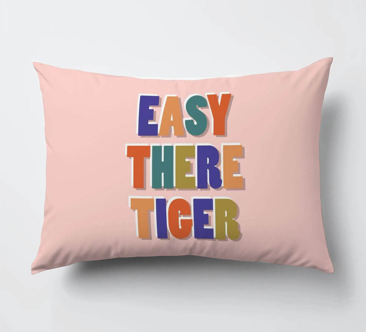 Easy There Tiger – Retro Fun Lettering Print decorative cushion by showmemars