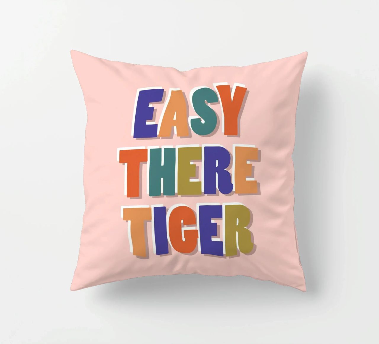 Easy There Tiger – Retro Fun Lettering Print decorative cushion by showmemars