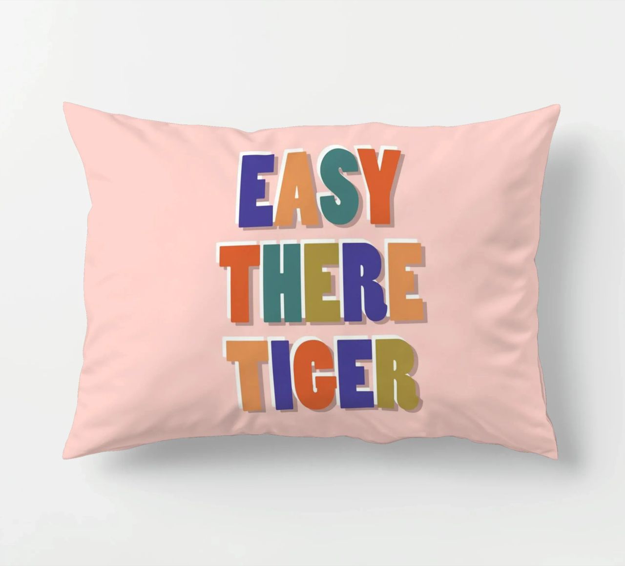 Easy There Tiger – Retro Fun Lettering Print decorative cushion by showmemars