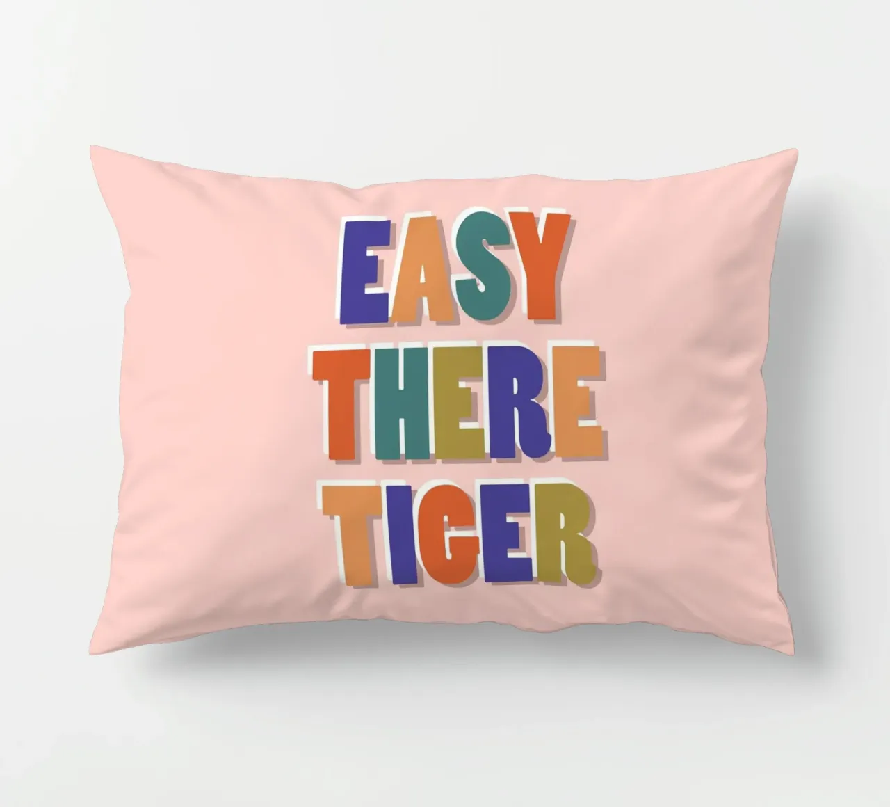 Easy There Tiger – Retro Fun Lettering Print decorative cushion by showmemars