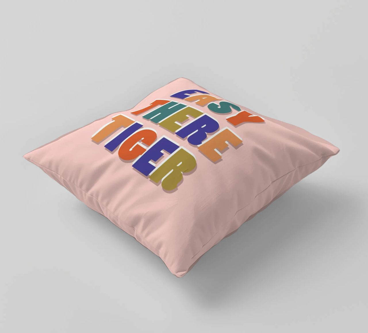 Easy There Tiger – Retro Fun Lettering Print decorative cushion by showmemars