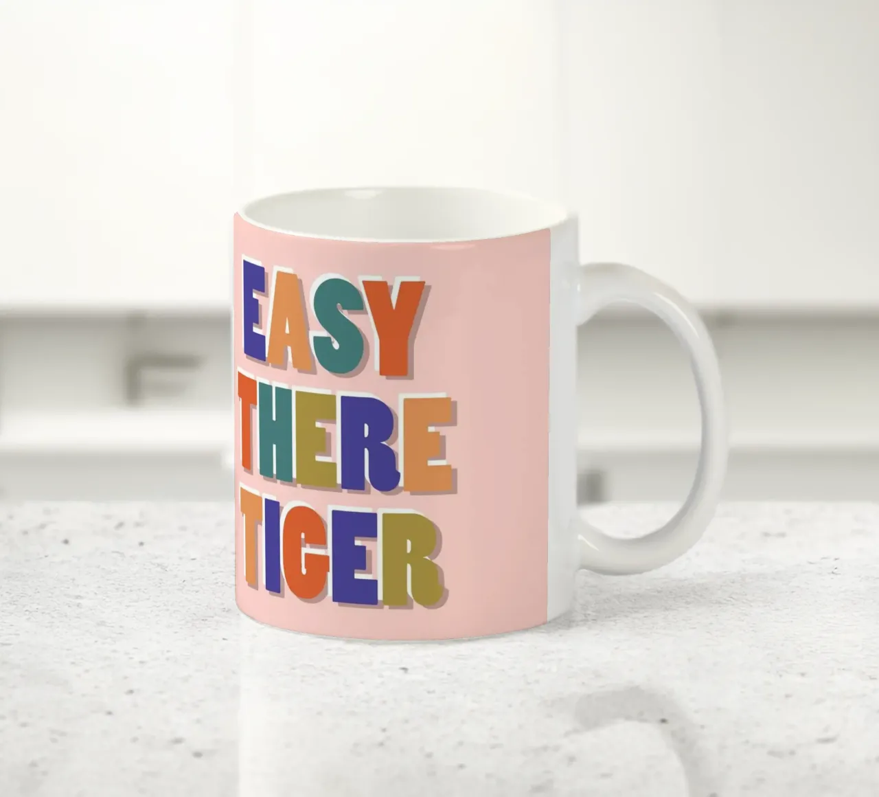 Easy There Tiger - Stampa lettering retrò e divertente tazza in ceramica da showmemars