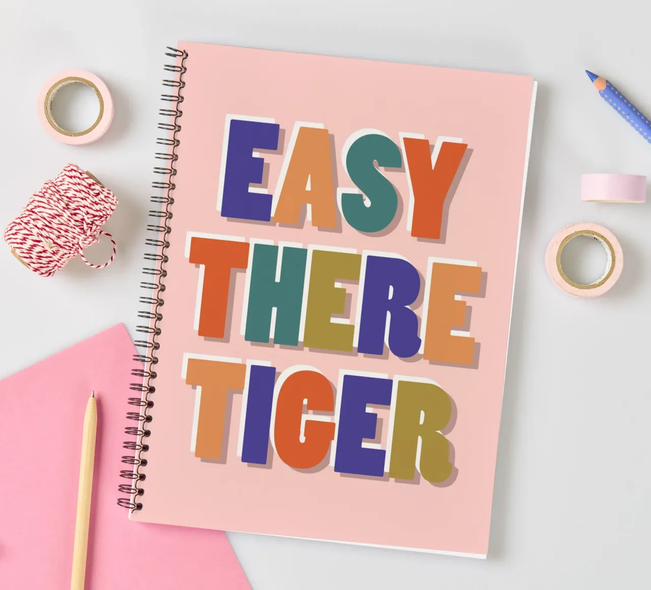 Easy There Tiger - Retro Fun Lettering Druck Ringbuch von showmemars