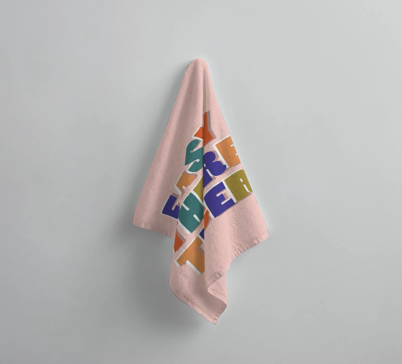 Easy There Tiger – Retro Fun Lettering Print towel by showmemars