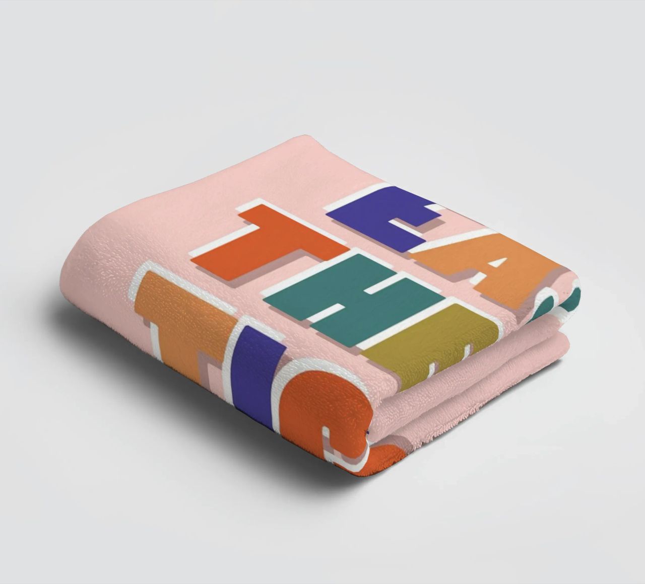 Easy There Tiger – Retro Fun Lettering Print towel by showmemars