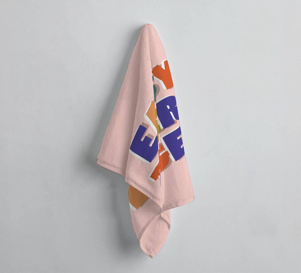 Easy There Tiger – Retro Fun Lettering Print towel by showmemars