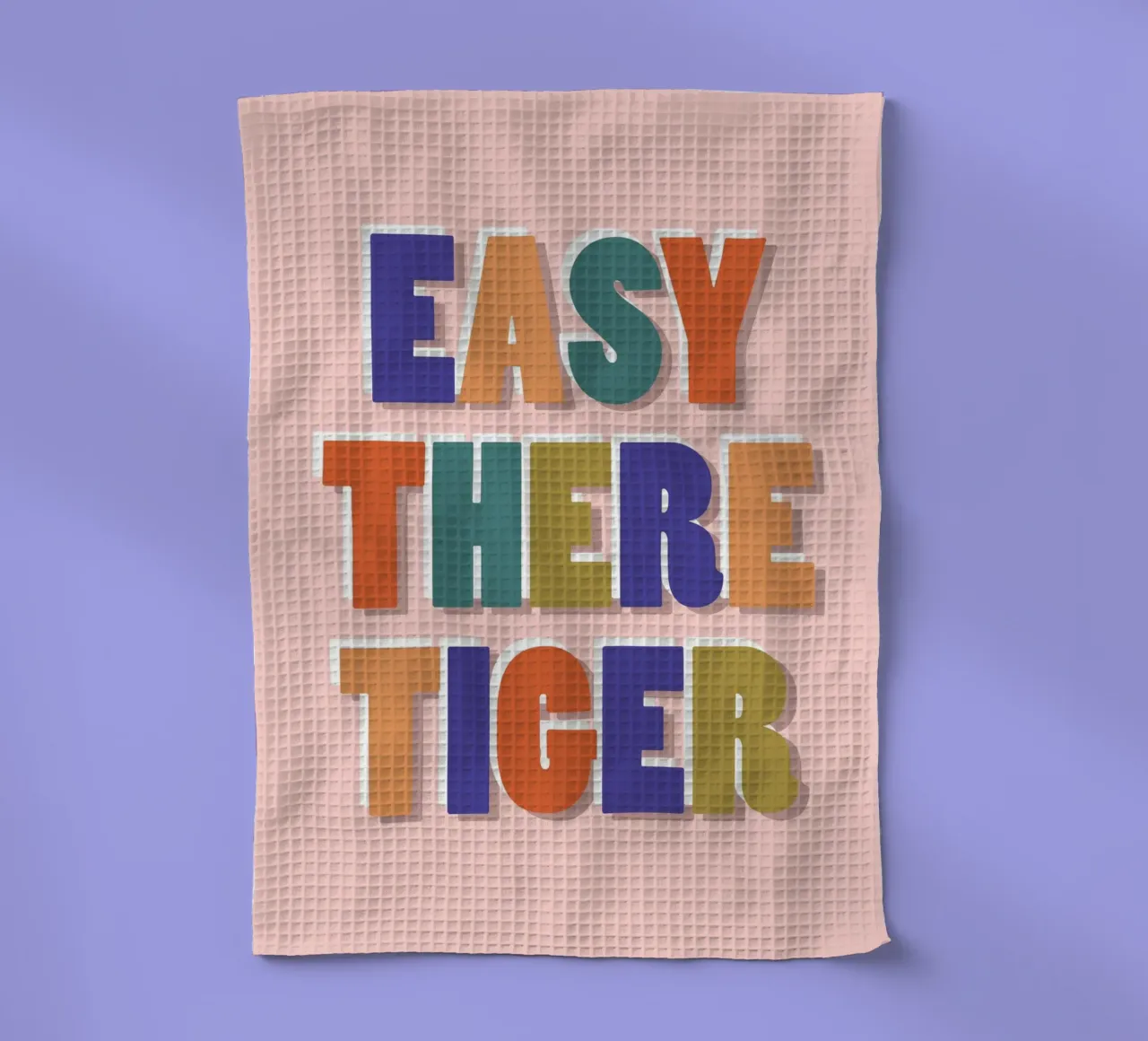 Easy There Tiger - Impresión retro de letras divertidas paño de cocina de showmemars