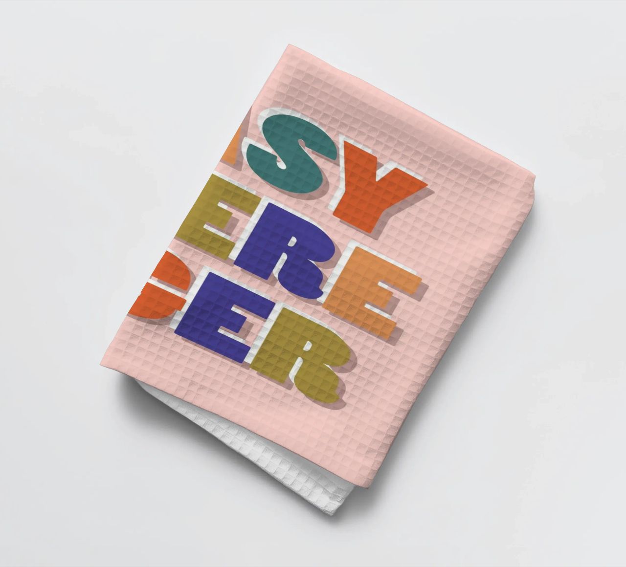 Easy There Tiger – Retro Fun Lettering Print tea towel by showmemars