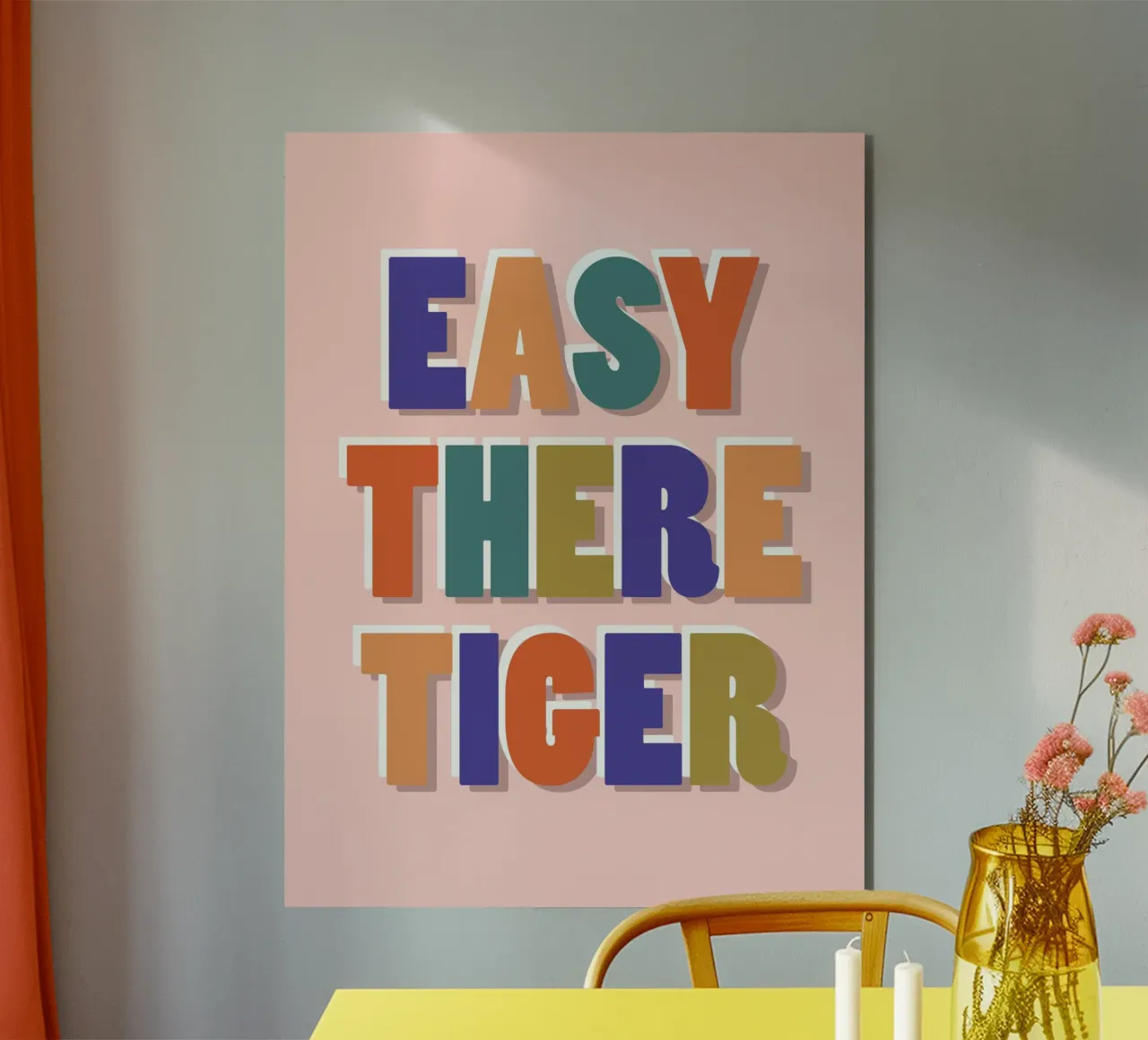 Easy There Tiger - Impresión retro de letras divertidas aluminio dibond de showmemars