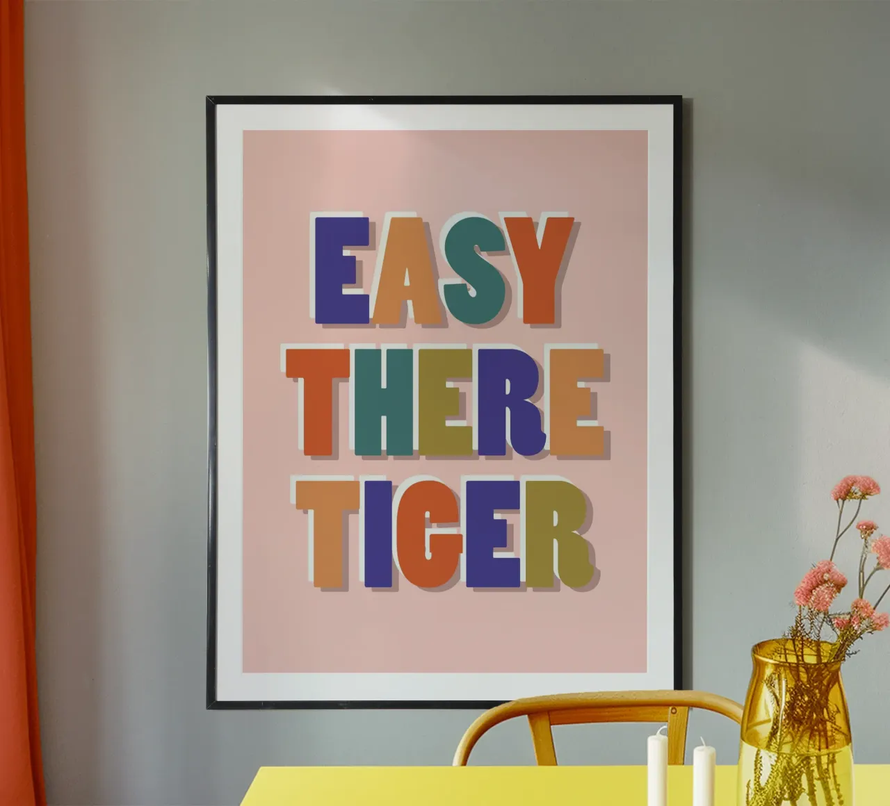 Easy There Tiger - Retro Fun Lettering Print hahnemühle van showmemars