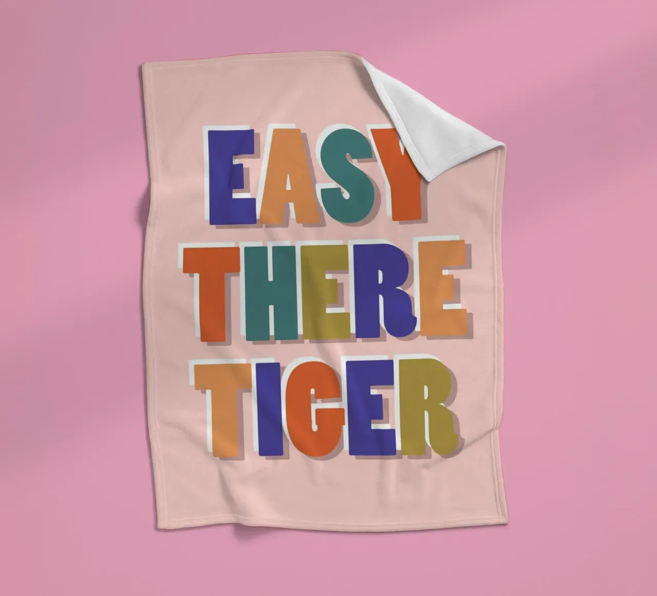 Easy There Tiger - Impresión retro de letras divertidas manta de franela de showmemars