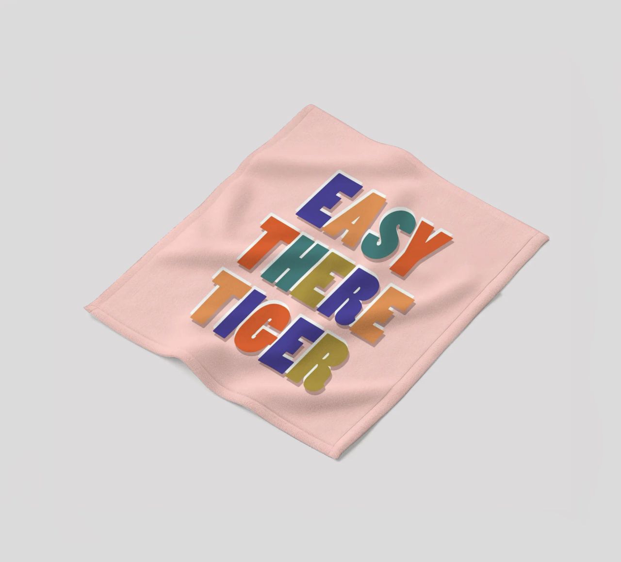 Easy There Tiger – Retro Fun Lettering Print fleece blanket by showmemars