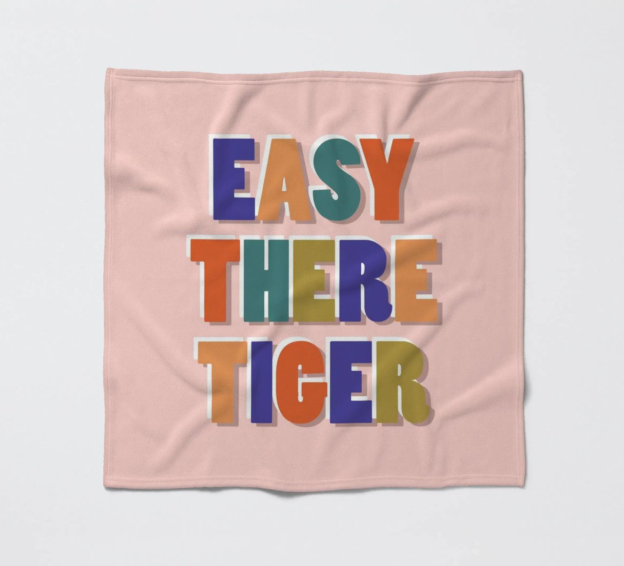 Easy There Tiger – Retro Fun Lettering Print fleece blanket by showmemars