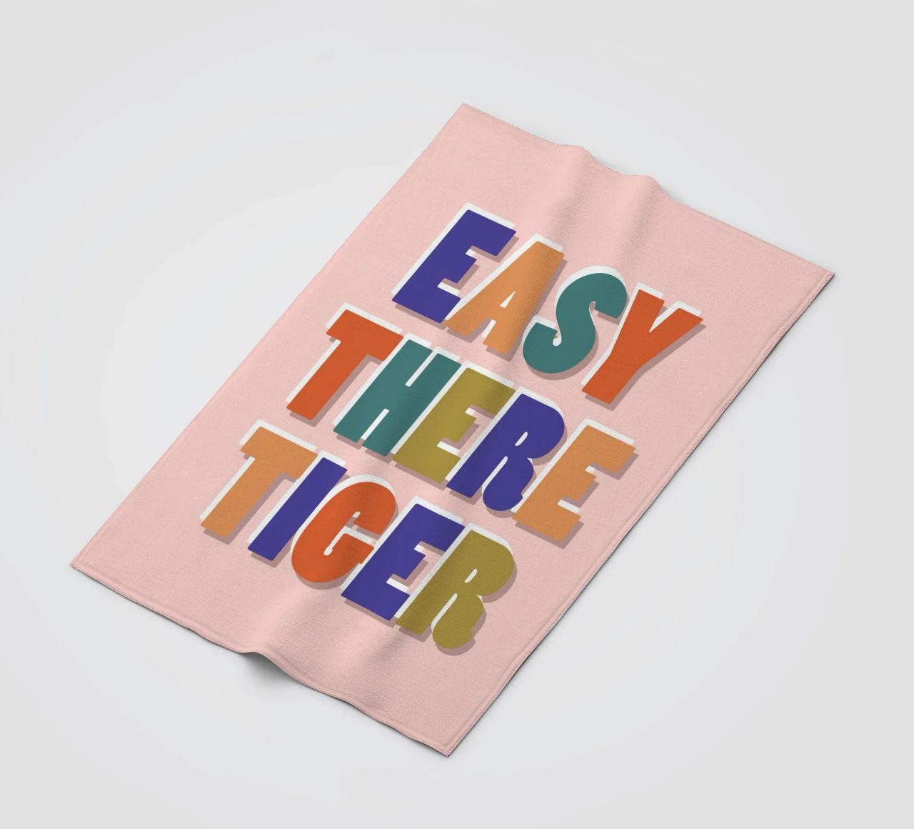 Easy There Tiger – Retro Fun Lettering Print fleece blanket by showmemars