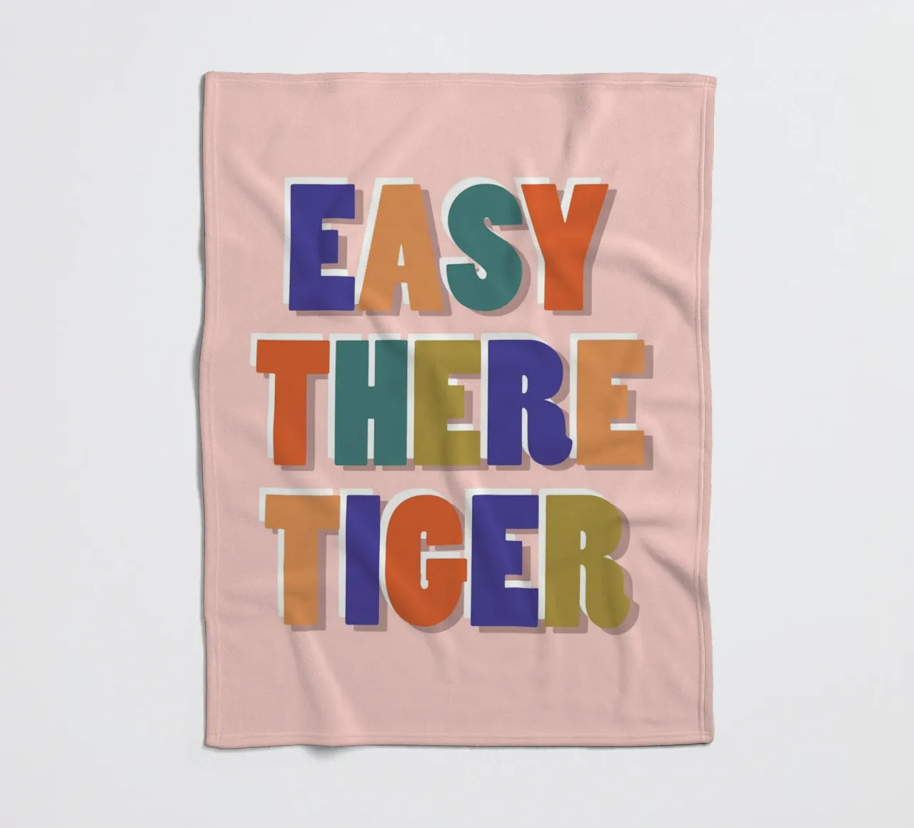 Easy There Tiger - Impresión retro de letras divertidas manta de franela de showmemars