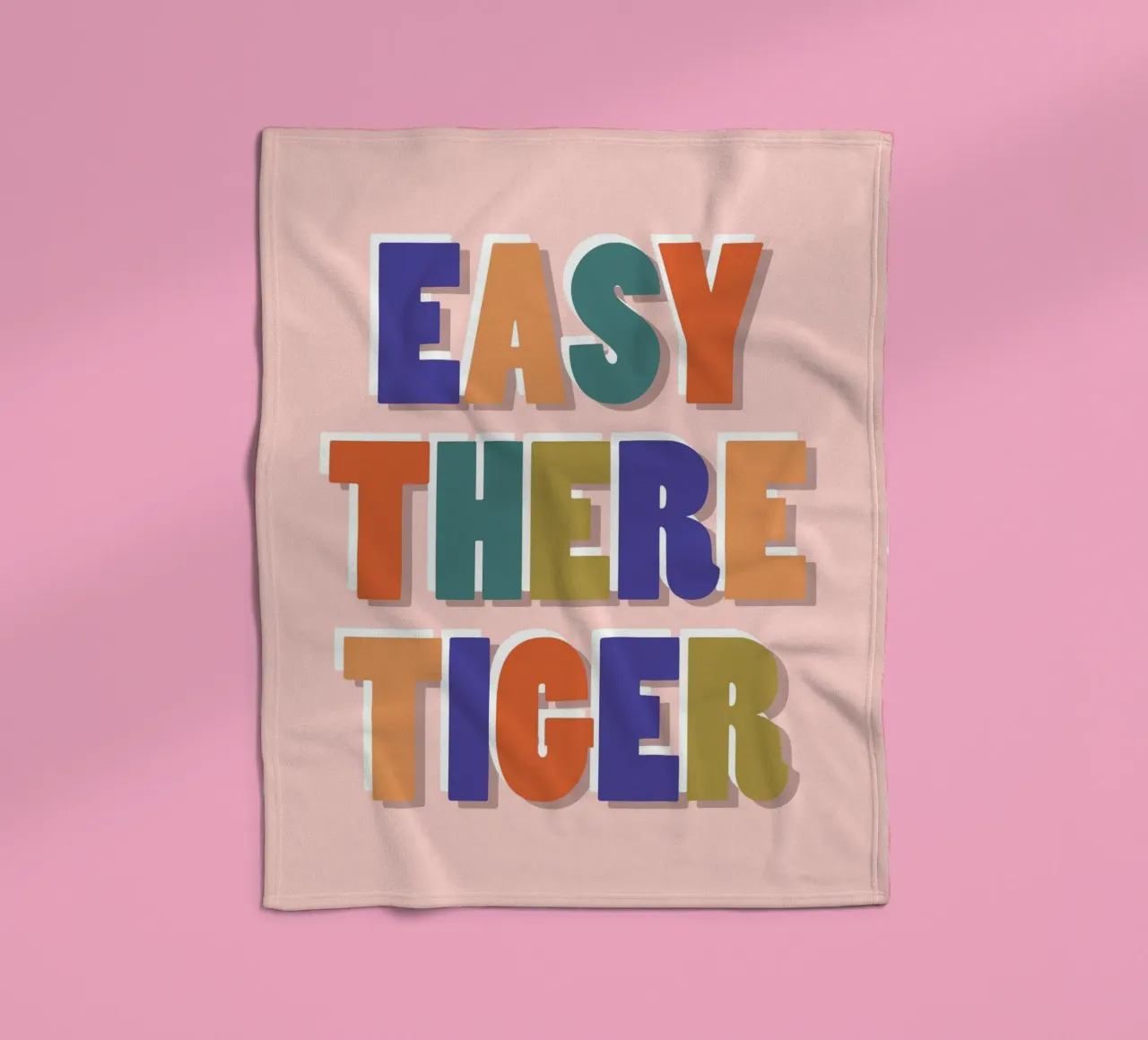 Easy There Tiger - Impresión retro de letras divertidas manta de franela de showmemars