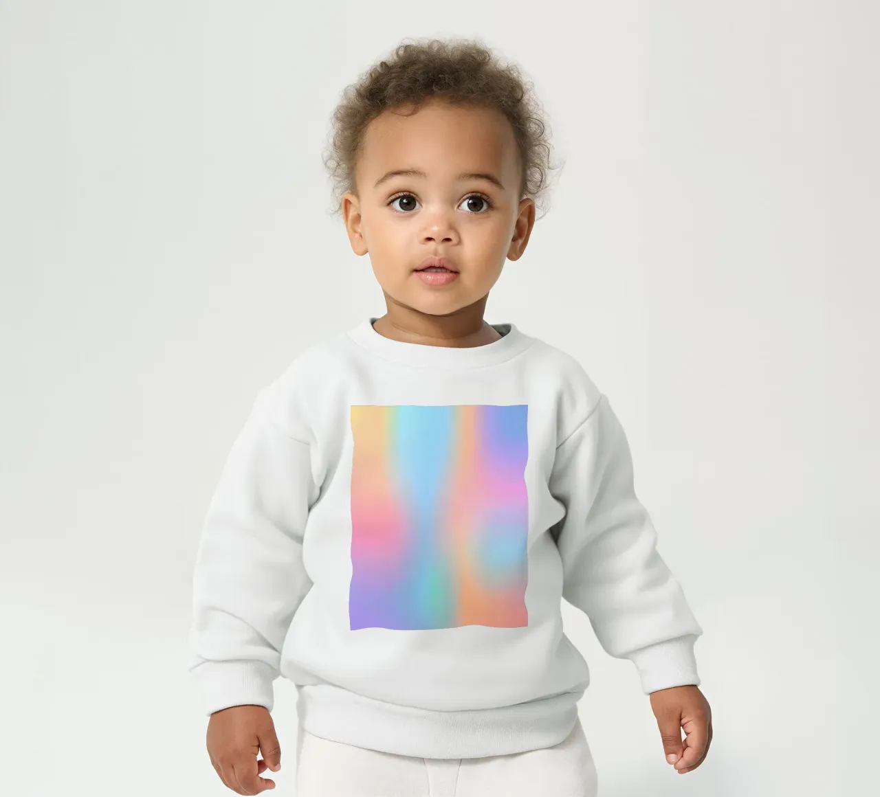 Serie Iridescente / Gradiente morbido olografico felpa neonato da 83oranges.com