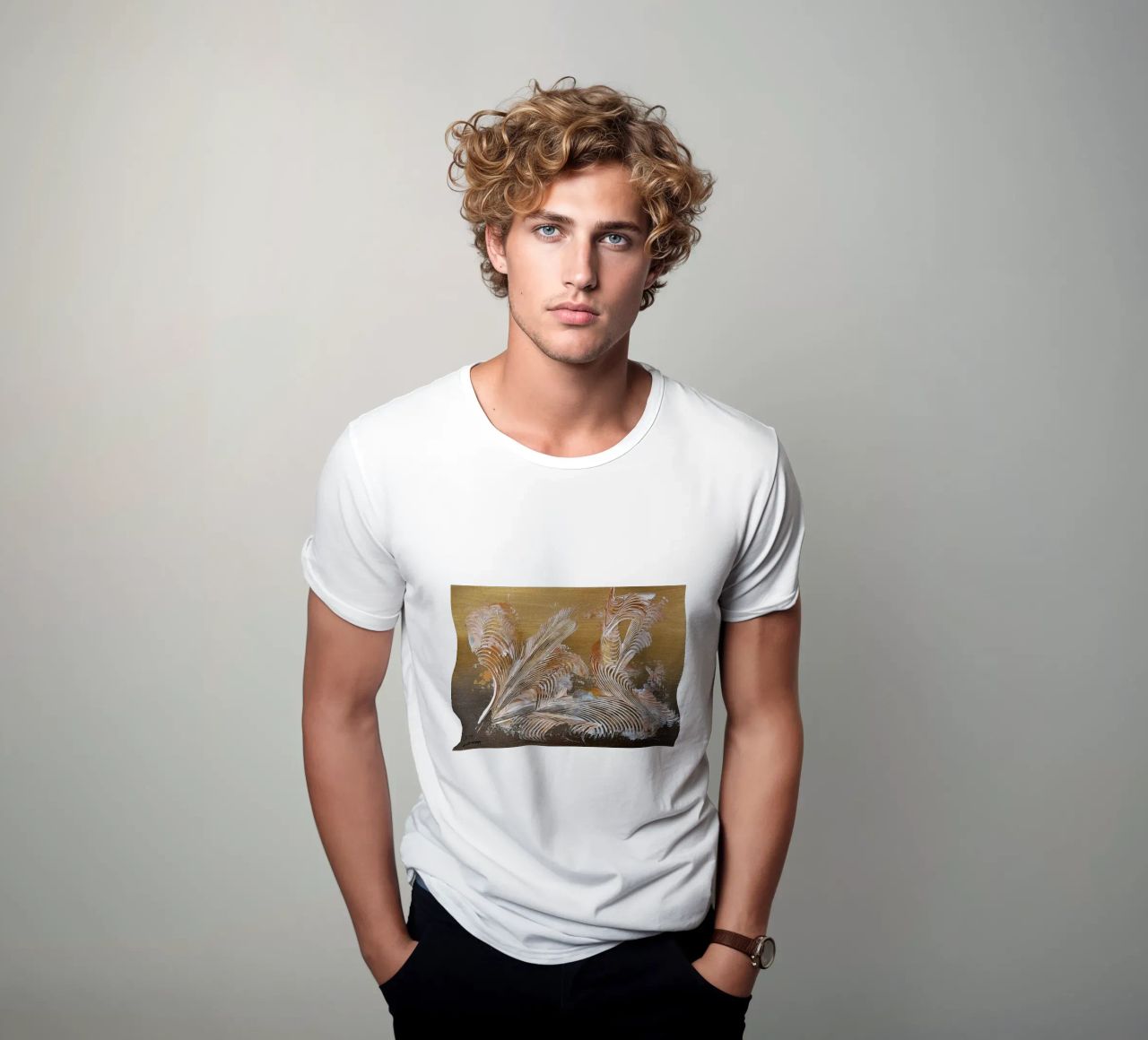 MESSAGE FROM THE HEART 35 t-shirt da Thierry Vobmann Abstract painting