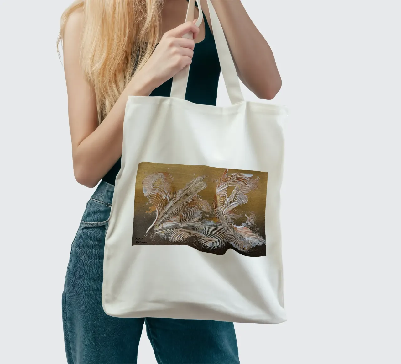 MESSAGE FROM THE HEART 35 tote bag by Thierry Vobmann Abstract painting