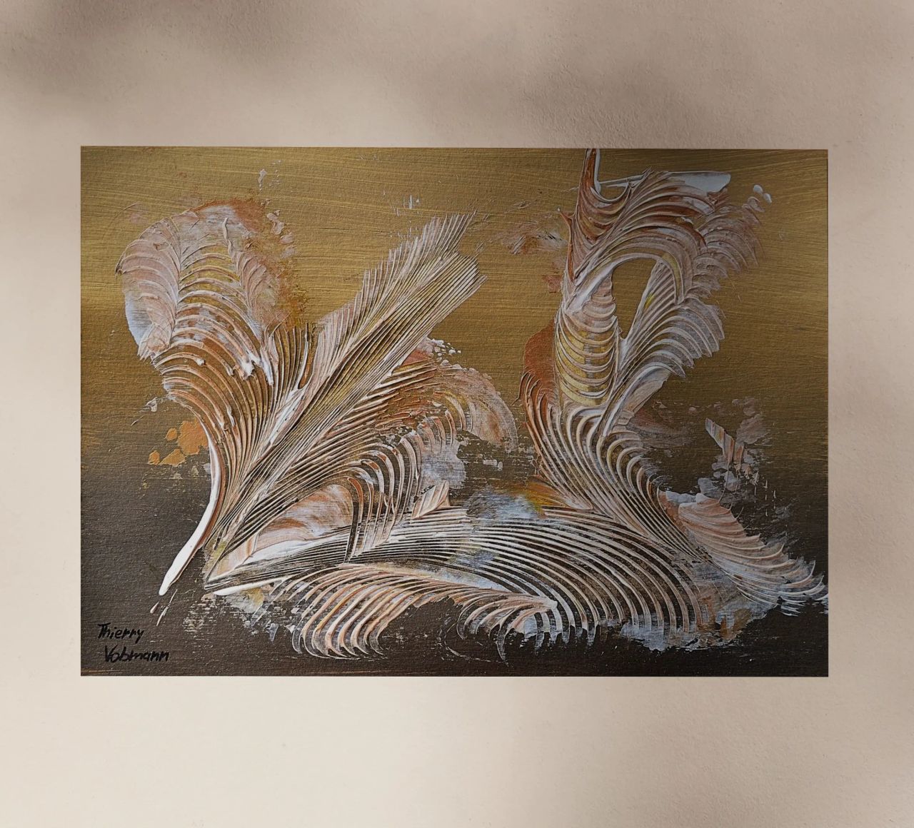 MESSAGE FROM THE HEART 35 pellicola backlit da Thierry Vobmann Abstract painting