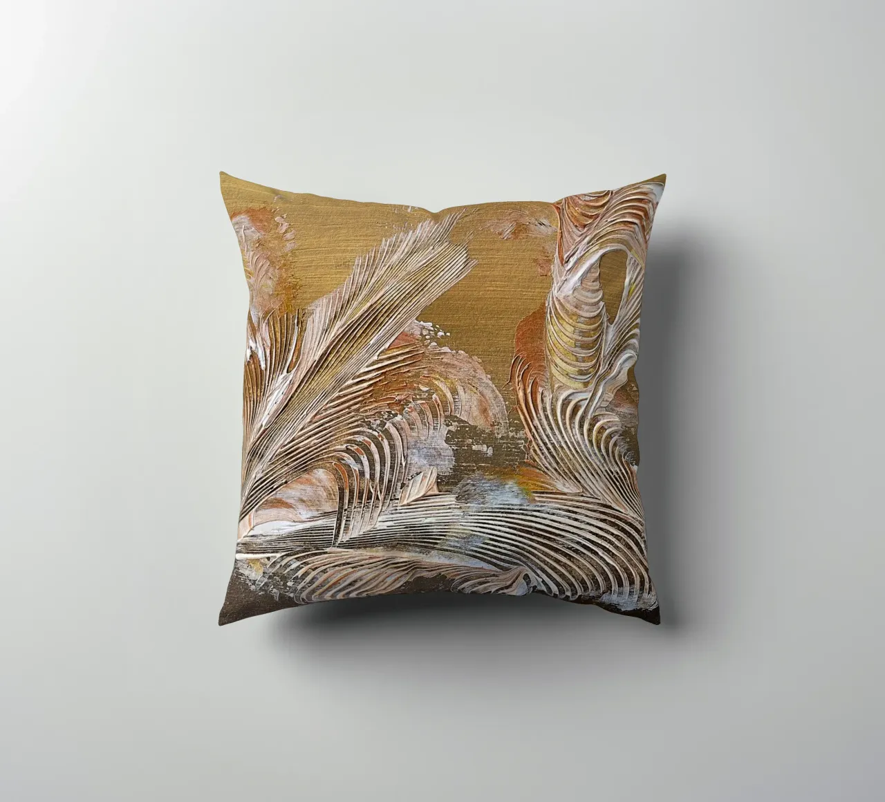 MESSAGE FROM THE HEART 35 decorative cushion by Thierry Vobmann Abstract painting