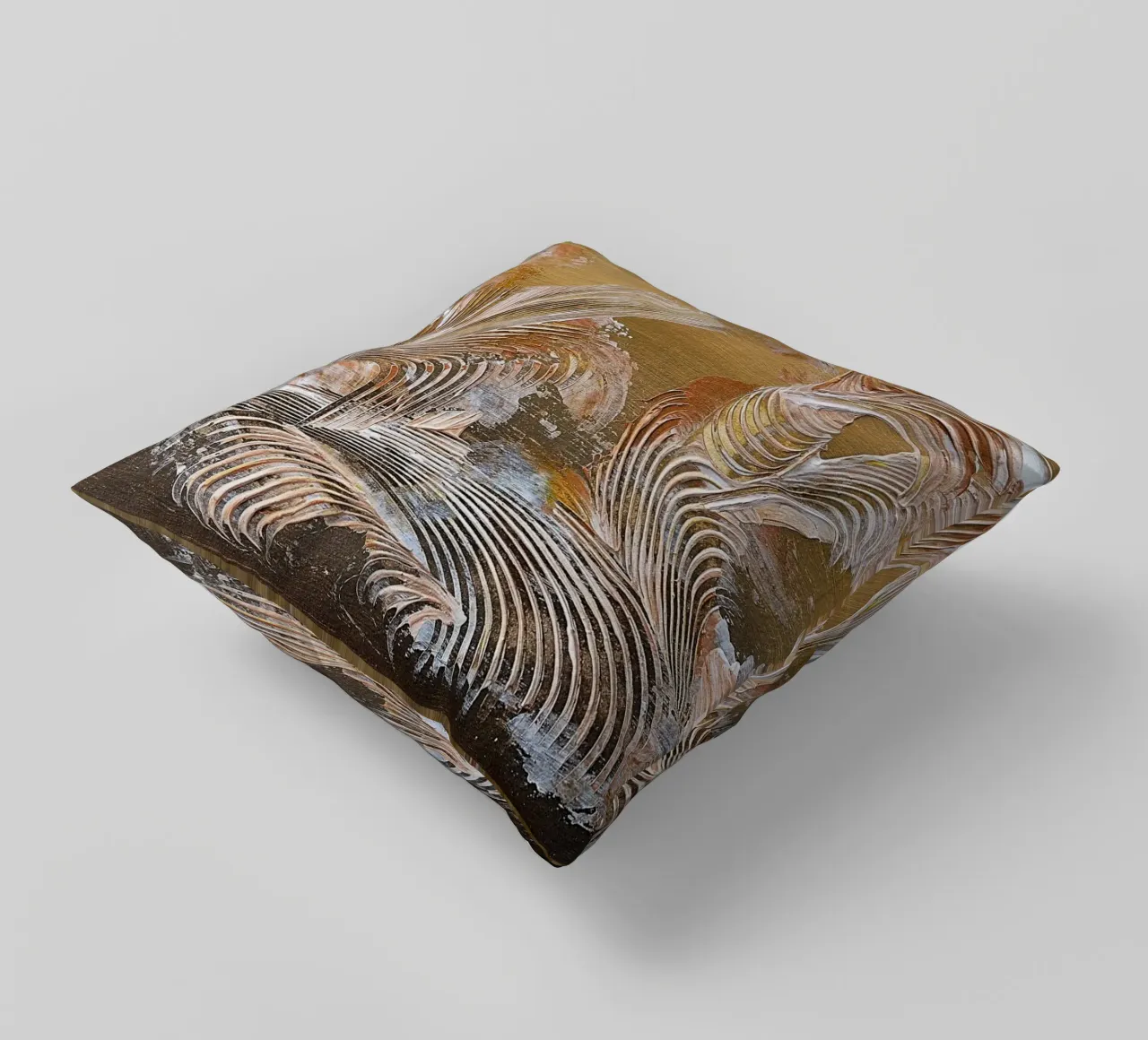 MESSAGE FROM THE HEART 35 decorative cushion by Thierry Vobmann Abstract painting