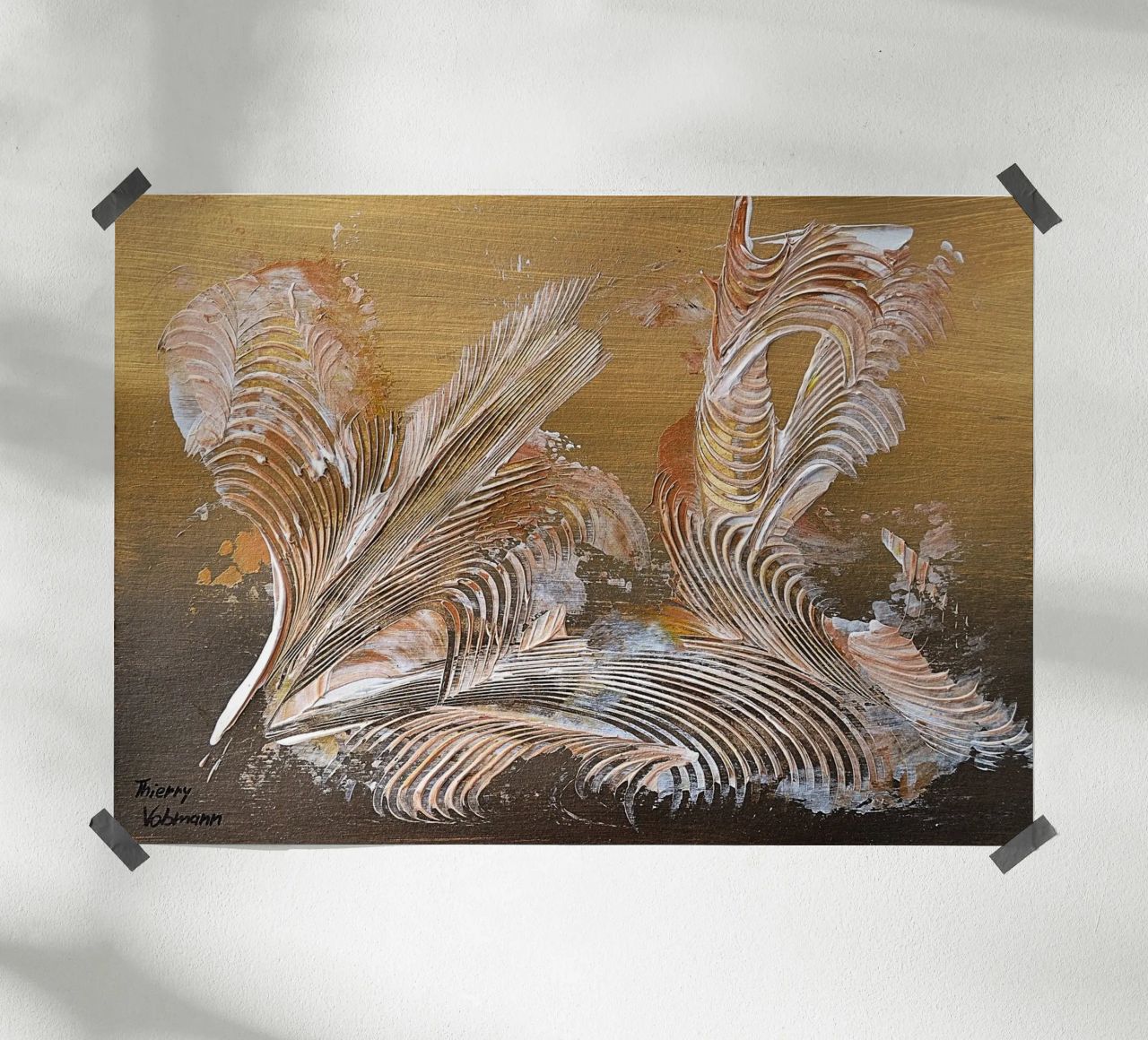 MESSAGE FROM THE HEART 35 carta hahnemühle da Thierry Vobmann Abstract painting