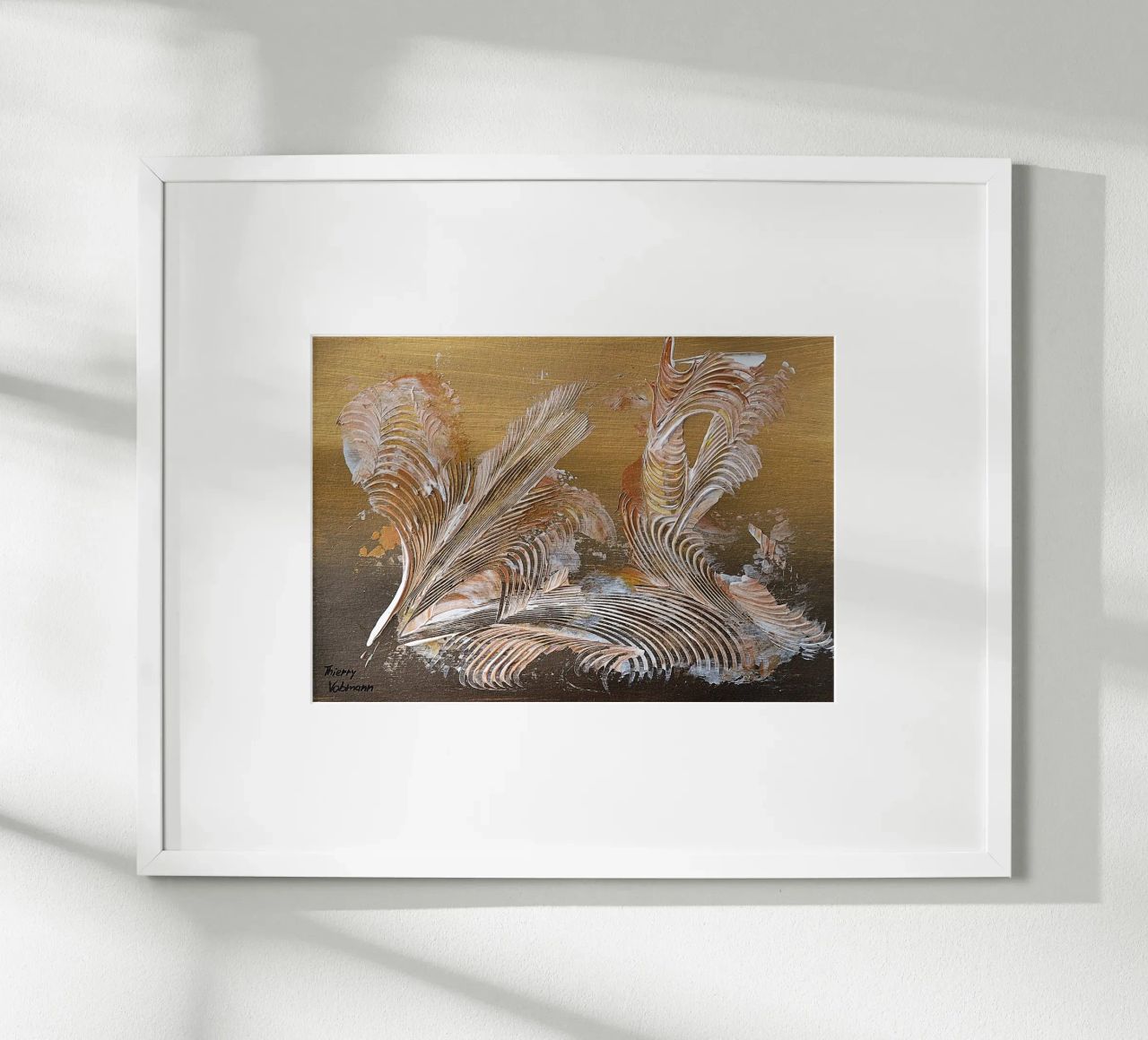 MESSAGE FROM THE HEART 35 carta hahnemühle da Thierry Vobmann Abstract painting