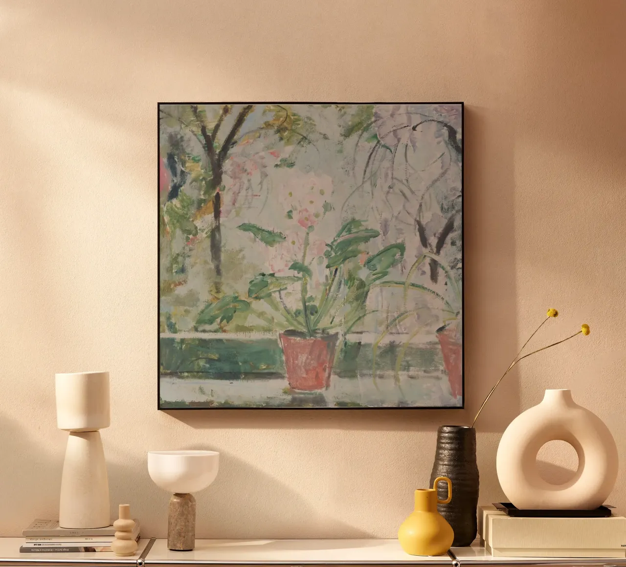 Blume am Fenster (Oskar Moll) plexiglass da Second Canvas