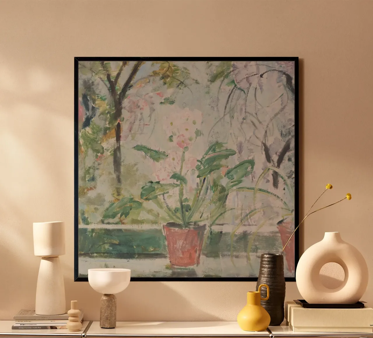 Blume am Fenster (Oskar Moll) poster da Second Canvas
