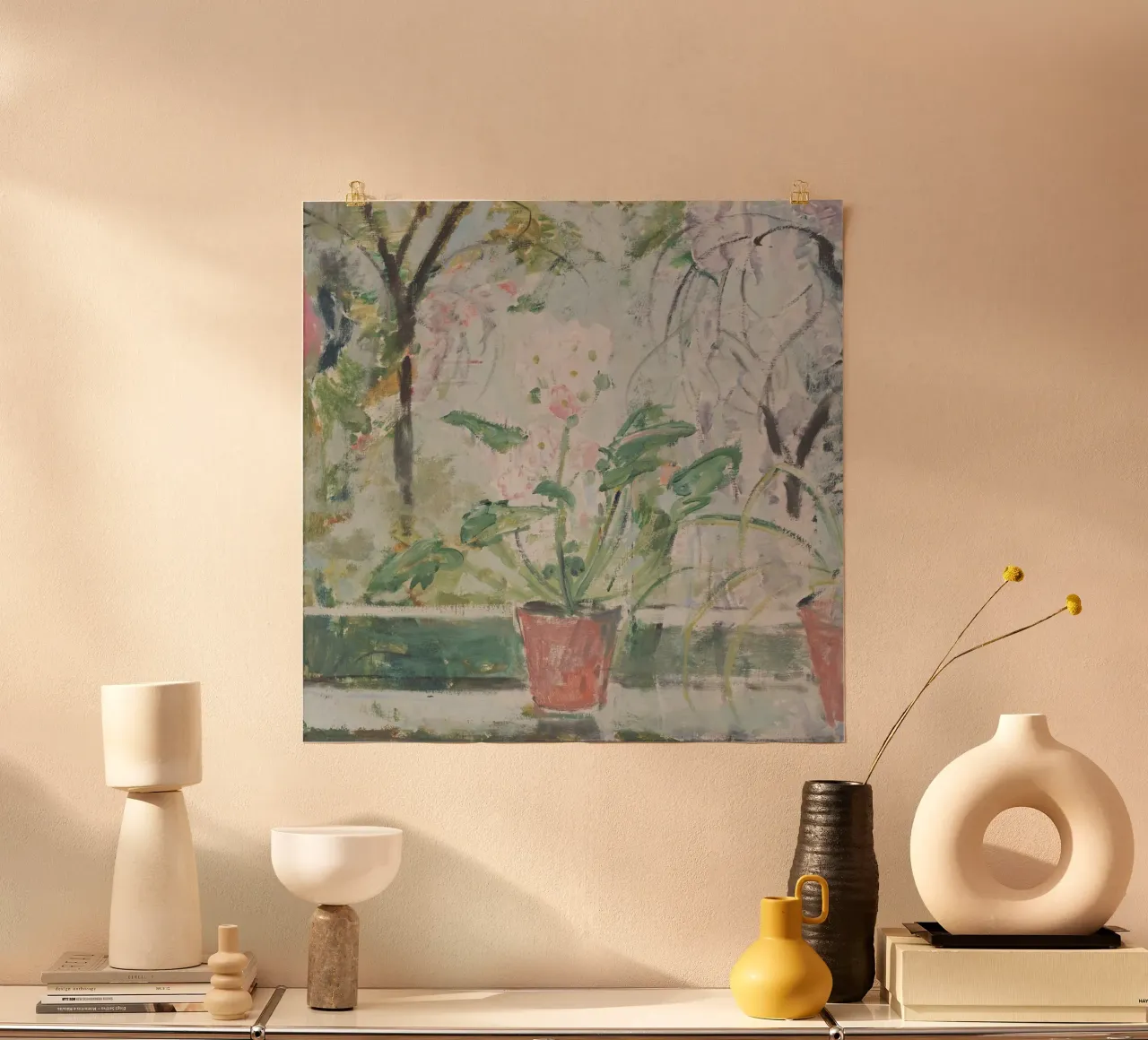 Blume am Fenster (Oskar Moll) poster da Second Canvas