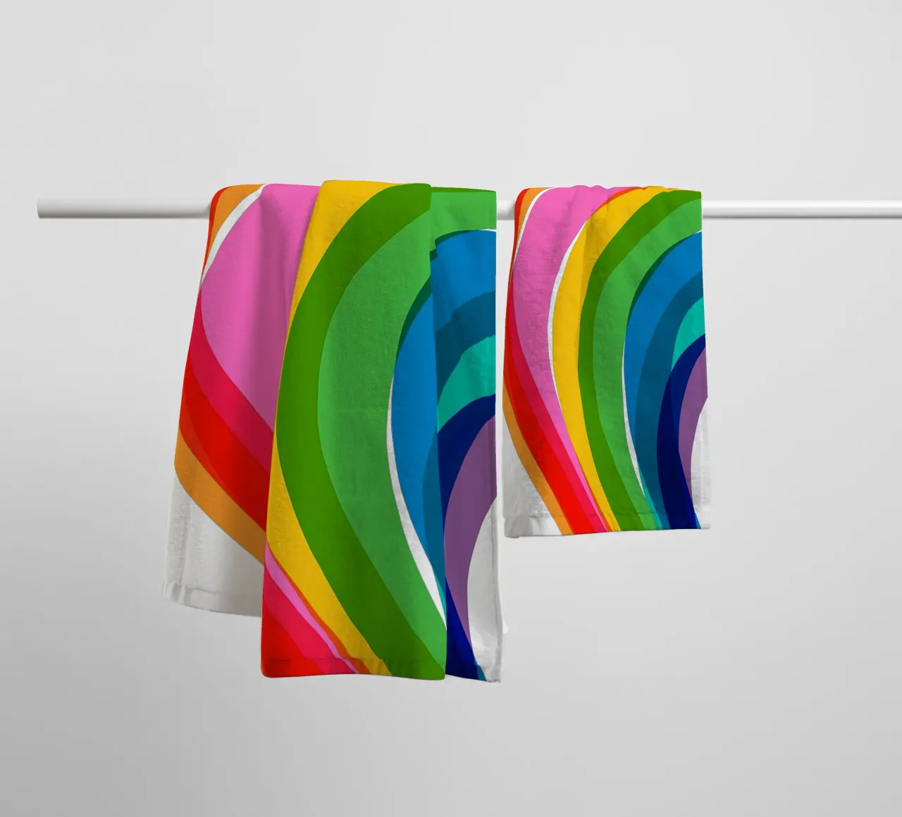 Every Shade of Love: A Pride Journey in Rainbow colours towel by Dominique Vari