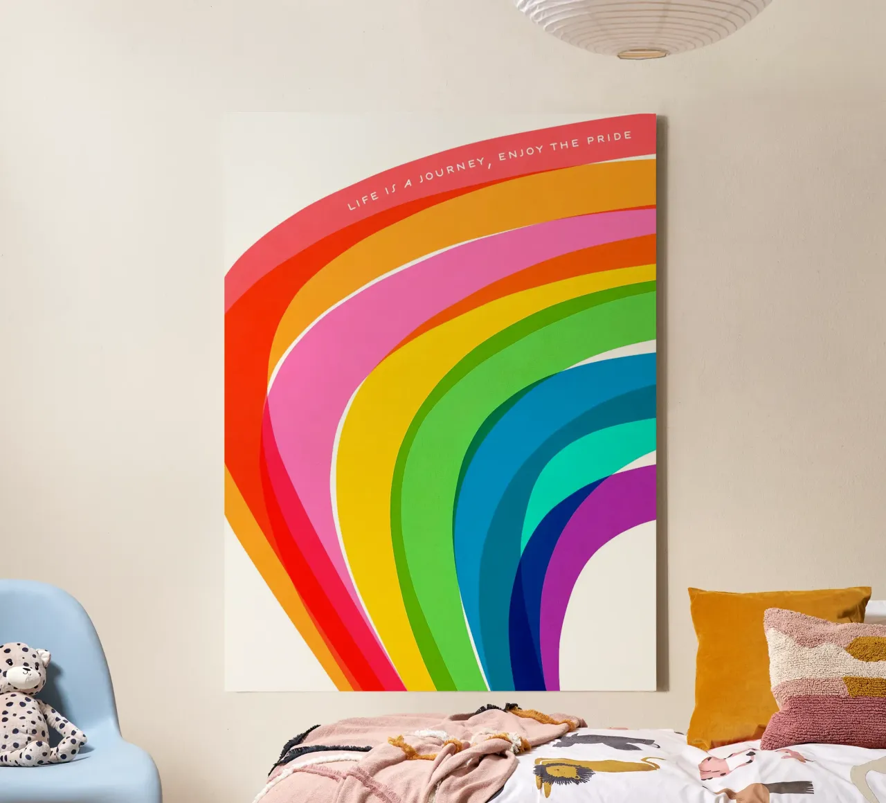 Ogni sfumatura d'amore: Un viaggio dell'orgoglio con i colori dell'arcobaleno tela con Cornice a cassetta da Dominique Vari