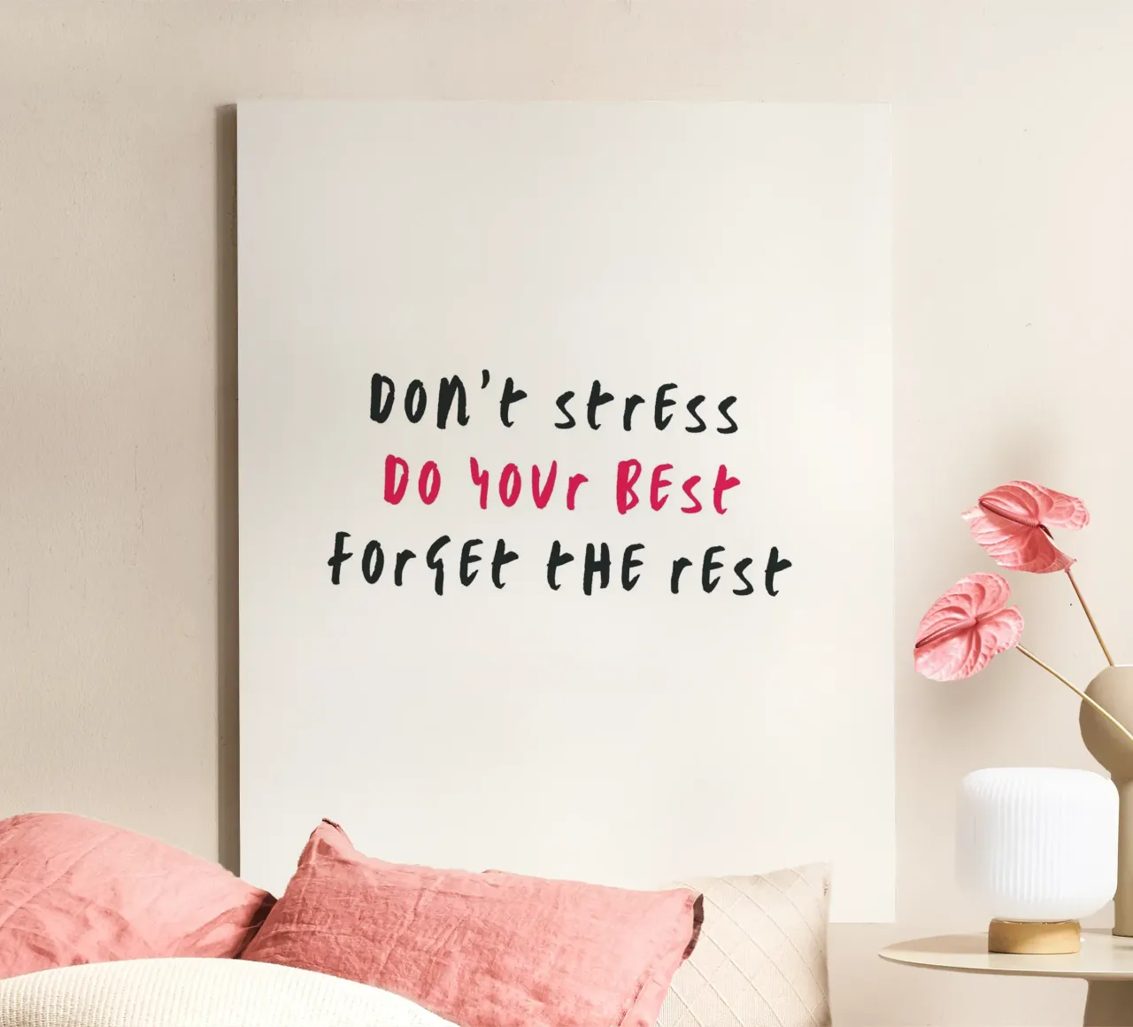 Don´t stress do your best forget the rest tela con Cornice a cassetta da typostudio