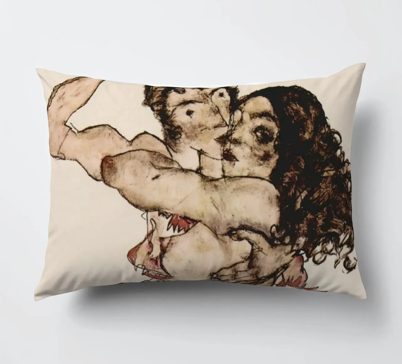 Egon Schiele - Coppia di donne che si abbracciano (1915) cuscino da Wirla