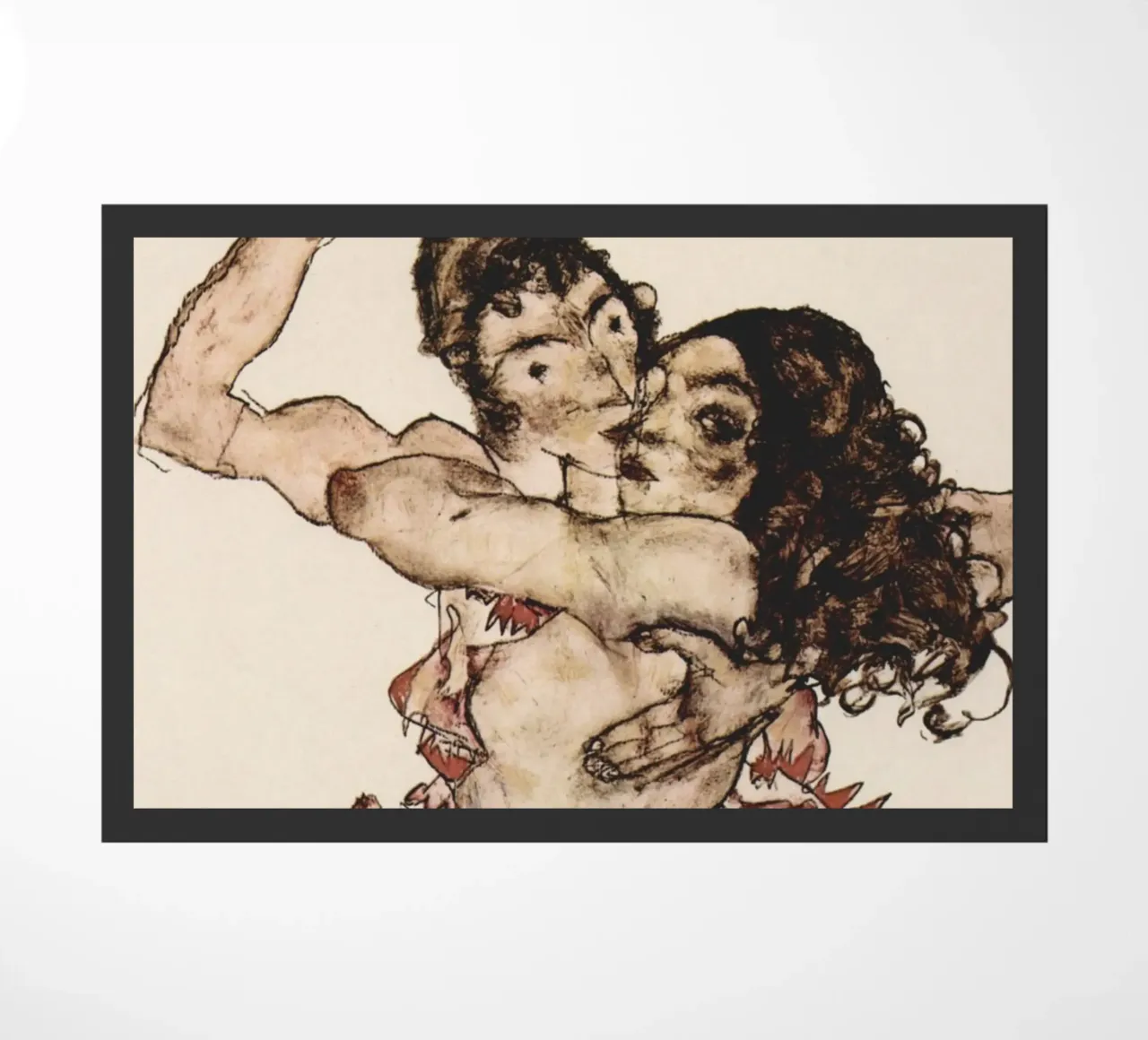 Egon Schiele - Coppia di donne che si abbracciano (1915) zerbino da Wirla