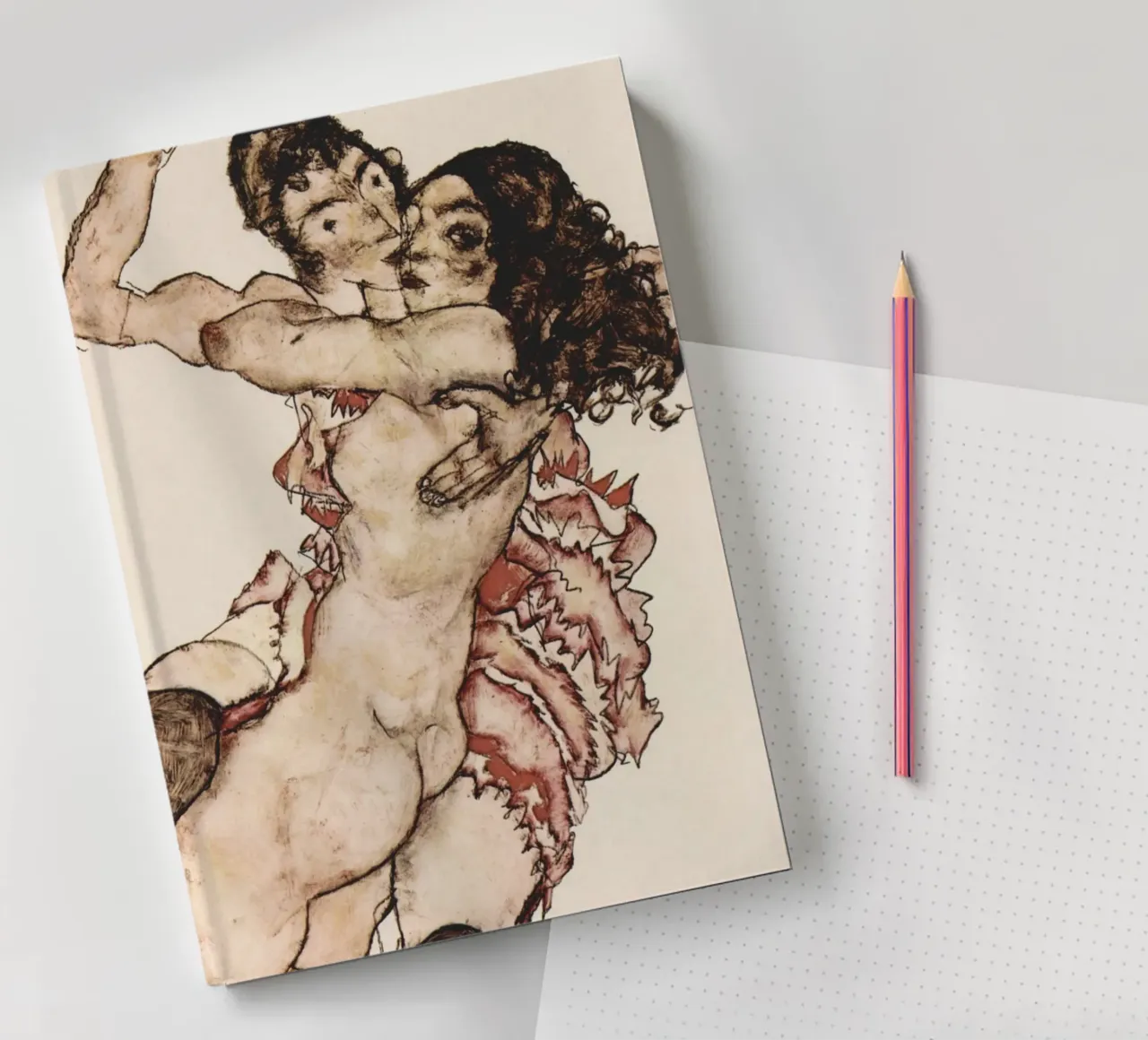 Egon Schiele – Pair of Women Embracing Each Other (1915) notebook by Wirla