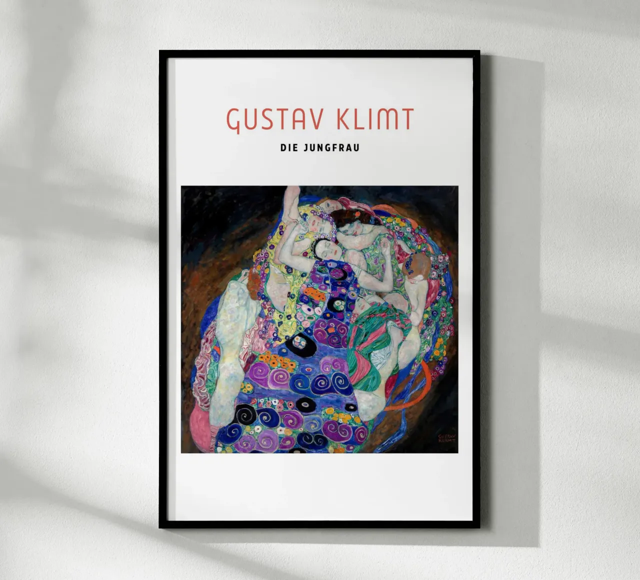 Gustav Klimt - La Vergine poster con telaio in legno da Second Canvas